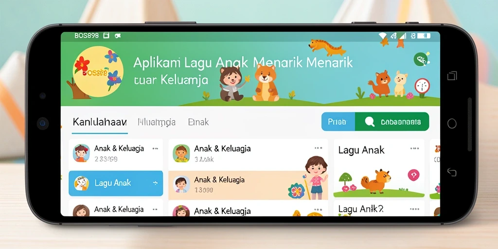 Antarmuka aplikasi BOS898 yang menarik untuk anak-anak.